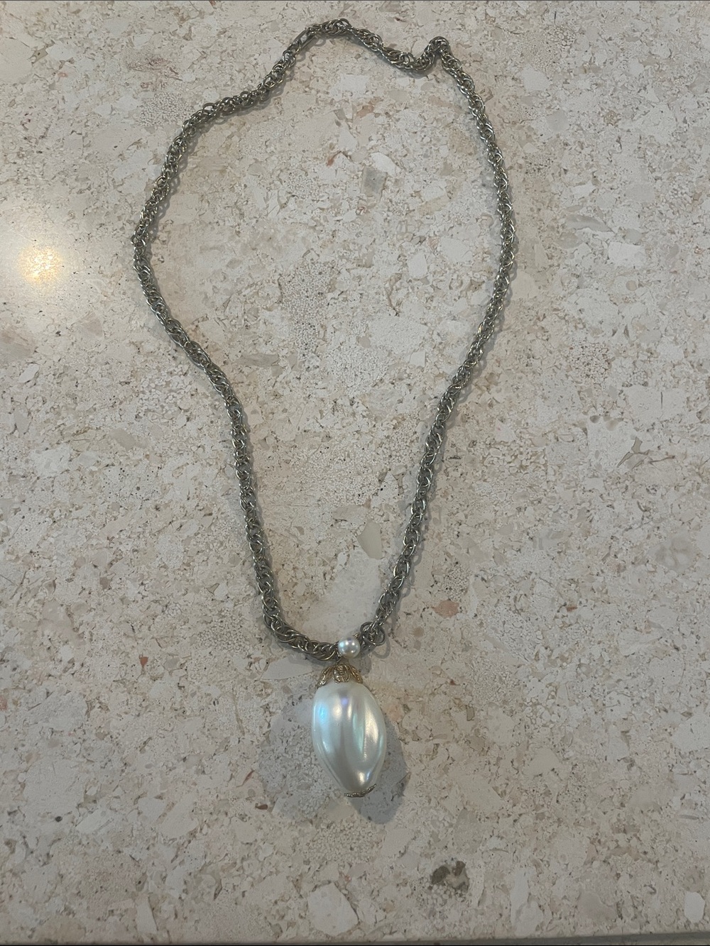 Vintage antique Necklace with Pearl Pendant